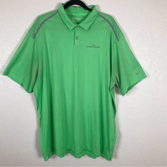 Nike Golf Dri-fit tour performance Diablo Grande lime green polo shirt XXL - Picture 1 of 8